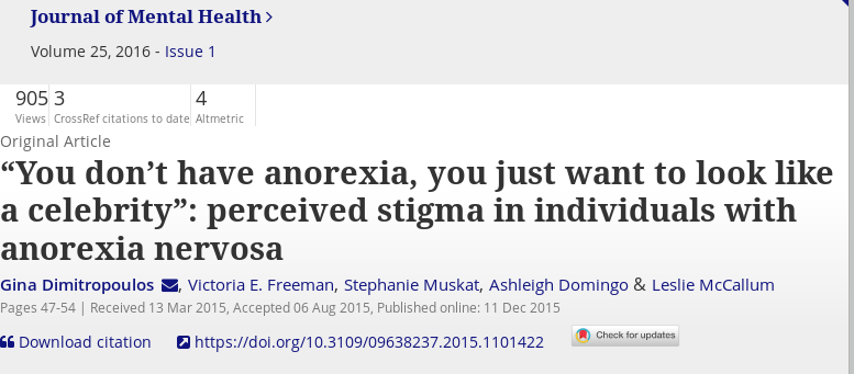 Estracto post sobre anorexia
